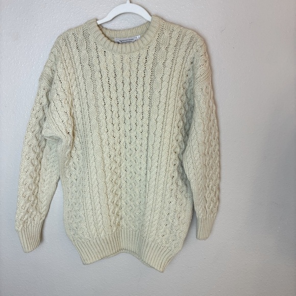 Cream colored authentic wool sweater from Highland Home Industries oversized nwt - Picture 1 of 6